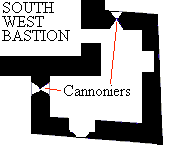 Château de St-Ferriol: plan of the South-West bastion, ground floor