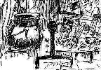 Château de St-Ferriol: sketch of a fireplace