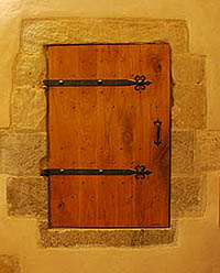 cupboards are built into the thickness of the walls